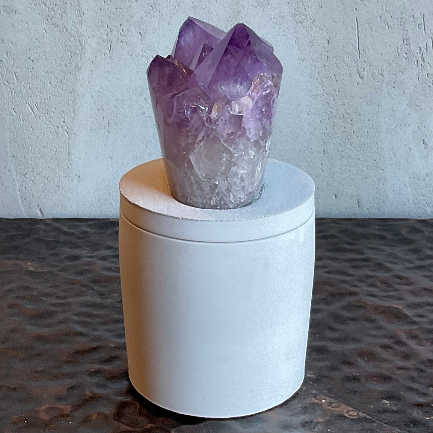 Amethyst Cluster Lid Candle