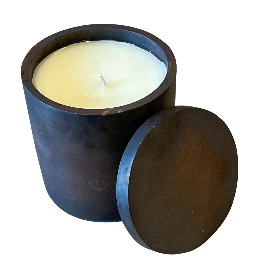Hand Crafted Dark Patina Bronze Candle