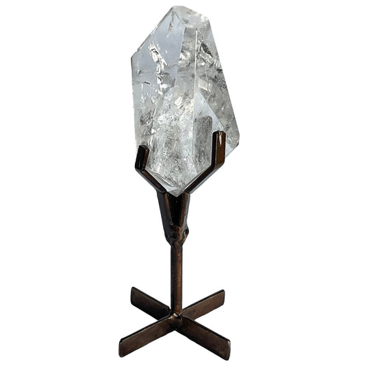 Faceted Lemurian Quartz Crystal on Stand