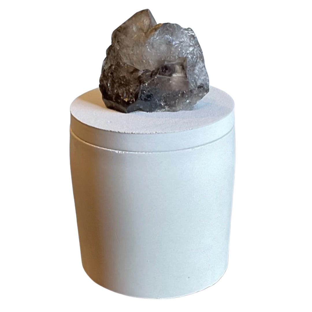 Smoky Elestial Quartz Lid Candle