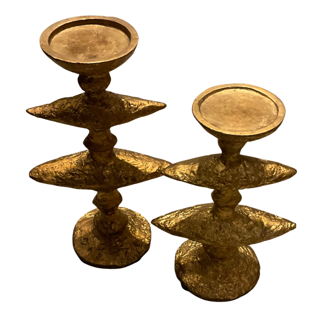Pair of Gold Candle Holders
