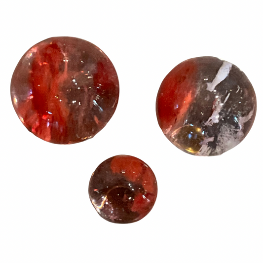 Set of 3 Cherry Quartz Spheres