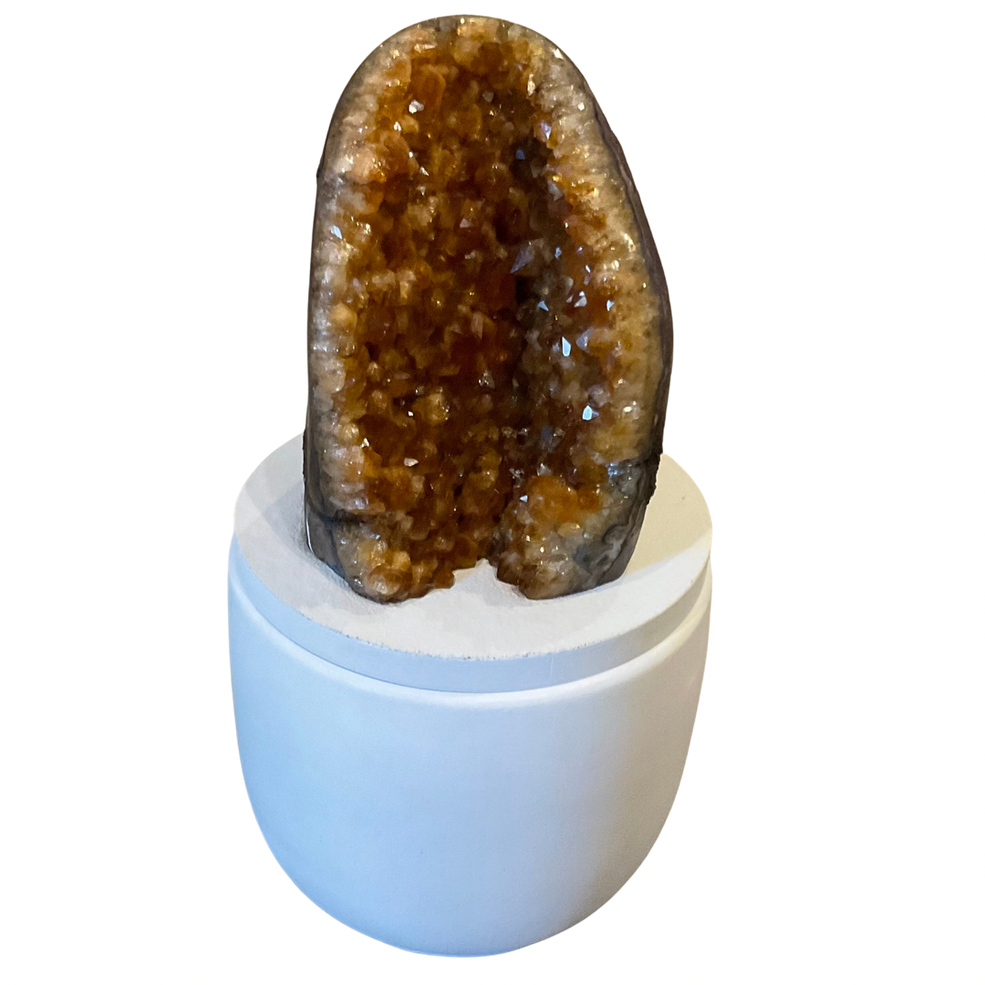 Large Citrine Geode Lid Large Candle