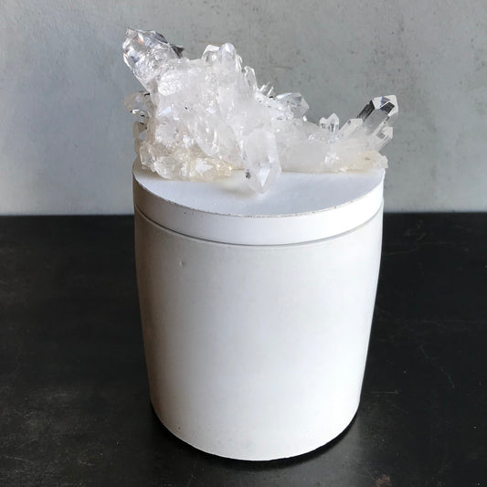 Clear Quartz Crystal Lid Candle