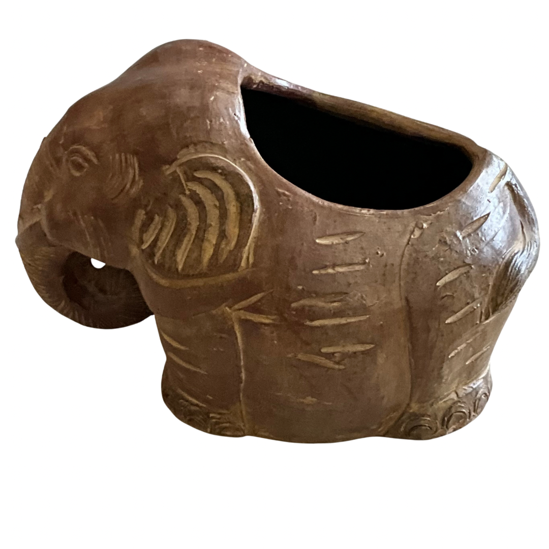 Vintage Ceramic Elephant Planter