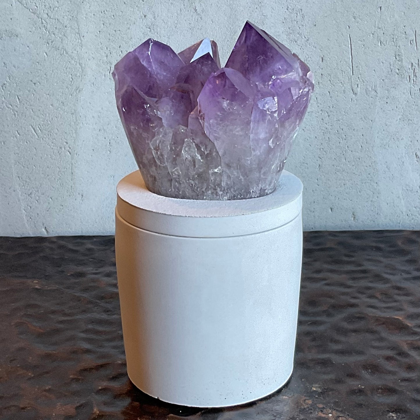 Amethyst Cluster Lid Candle