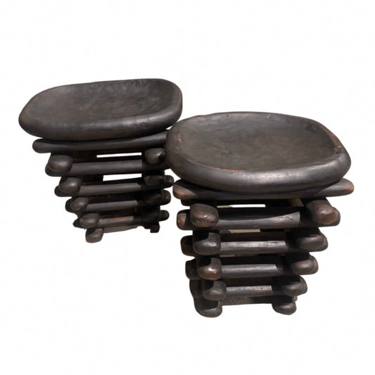 Pair of African Wood Stools