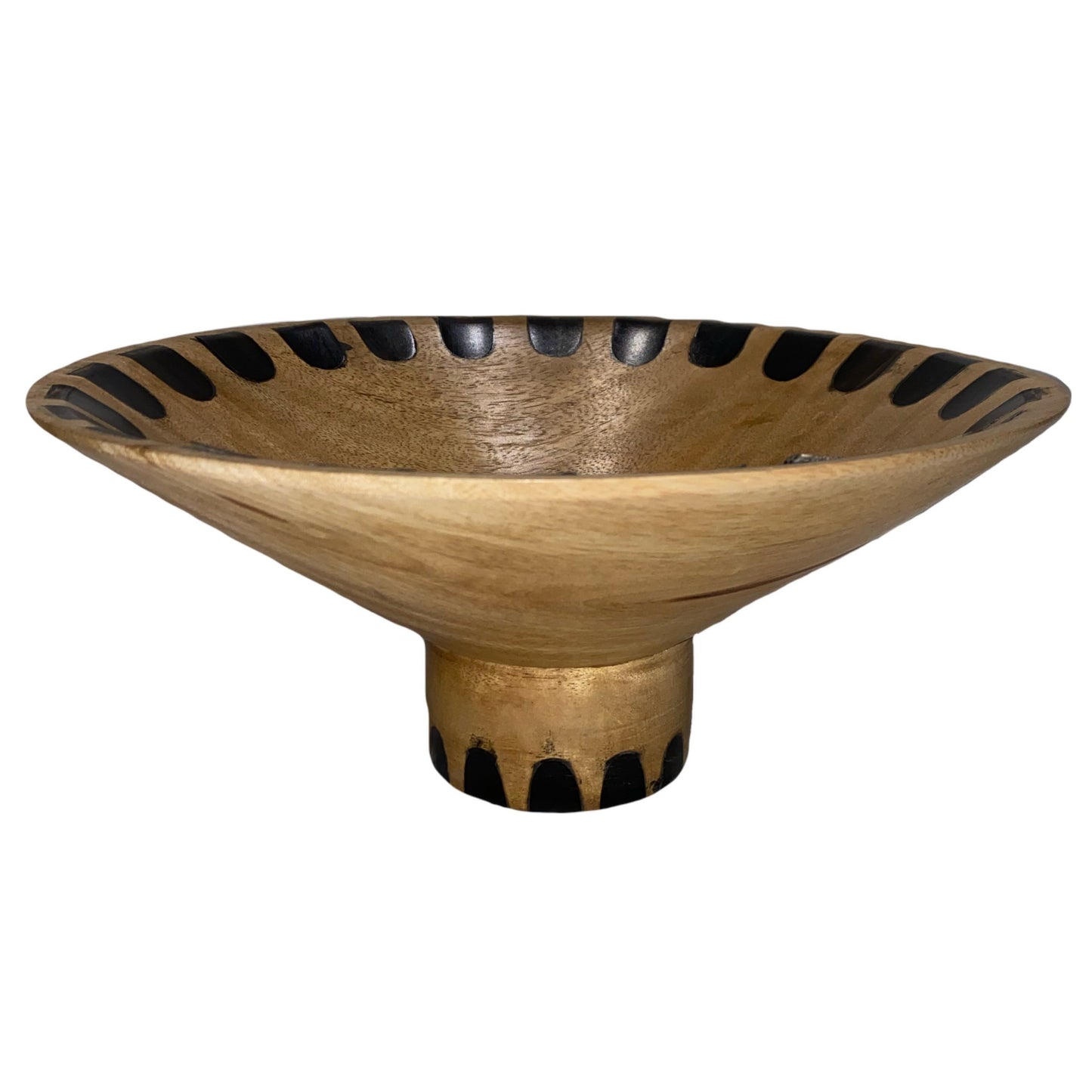 Wood & Horn Inlaid Bowl & Planter Set