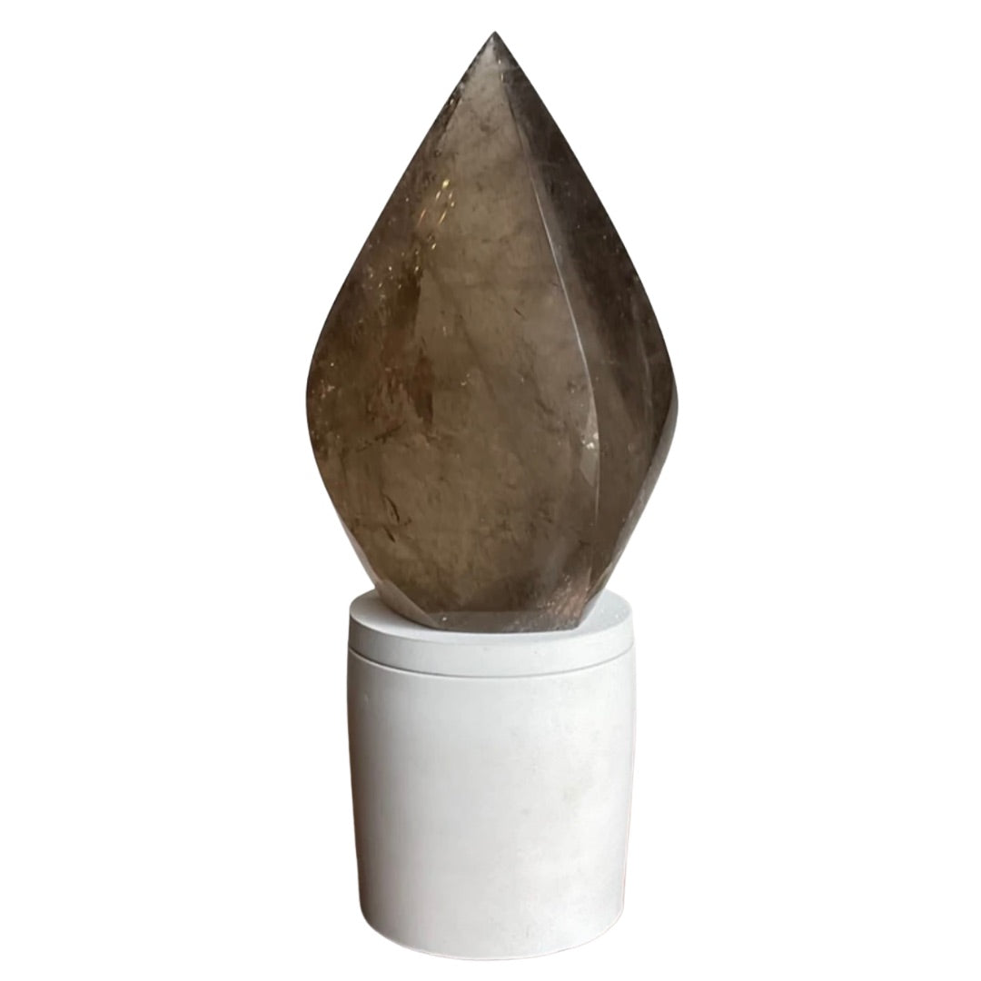 Smoky Quartz Crystal Flame Candle