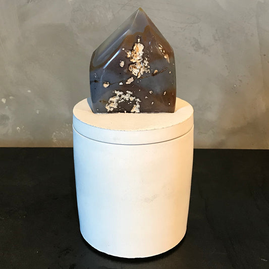 Polished Agate Lid Candle