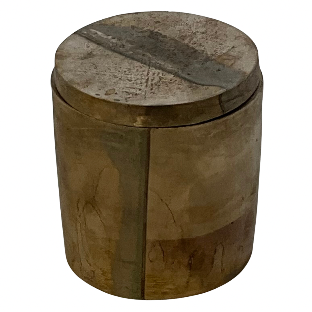 Geometric Patinated Solid Bronze Gardenia Candle