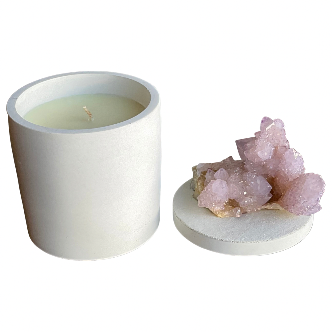 Lavender Spirit Quartz Crystal Lid Candle