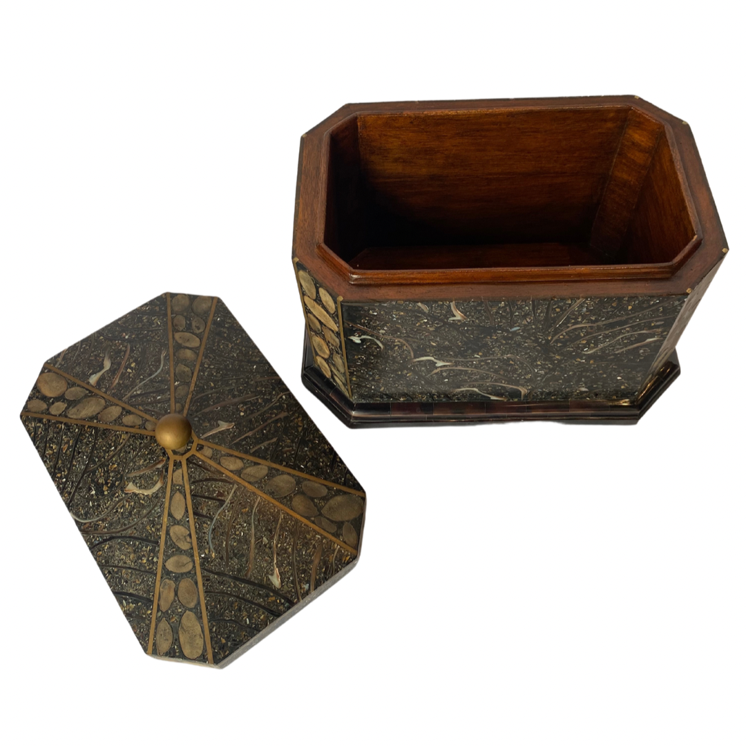 Maitland Smith Fossil Stone Box