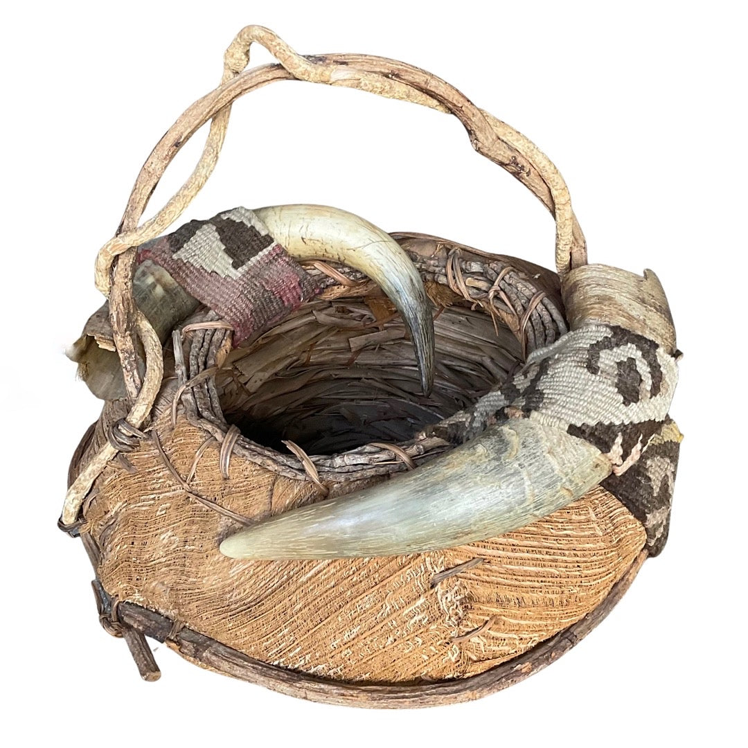 Hand Woven Natural Fiber Basket