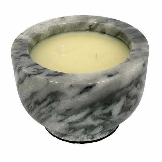 Gardenia Candle in Grey Tones Marble Vessel