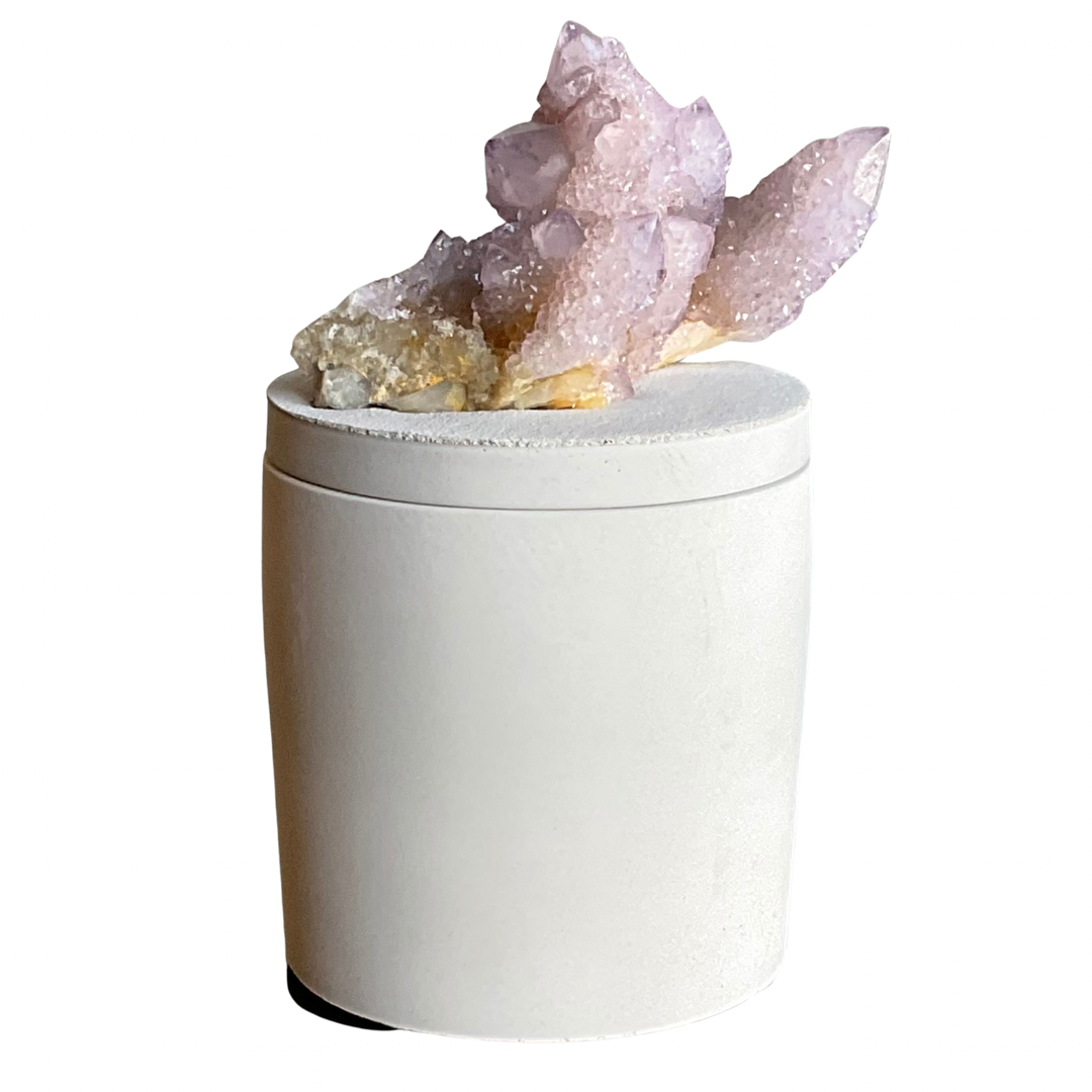Lavender Spirit Quartz Crystal Lid Candle
