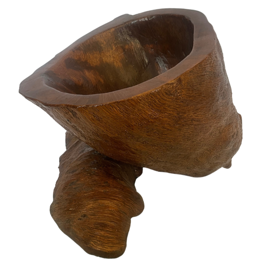 Vintage Abstract Solid Wood Planter