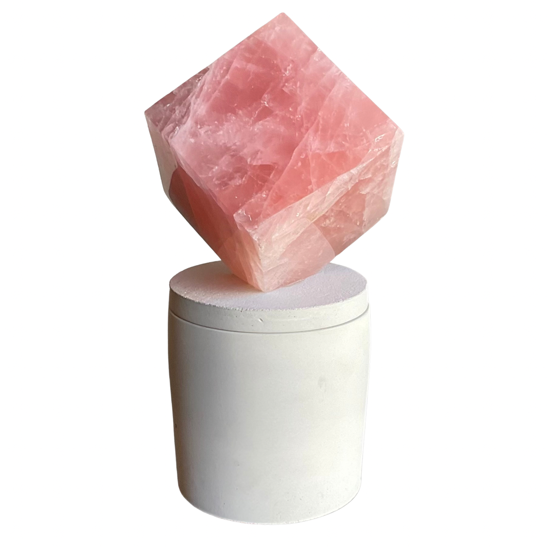 Rose Quartz Cube Lid Candle