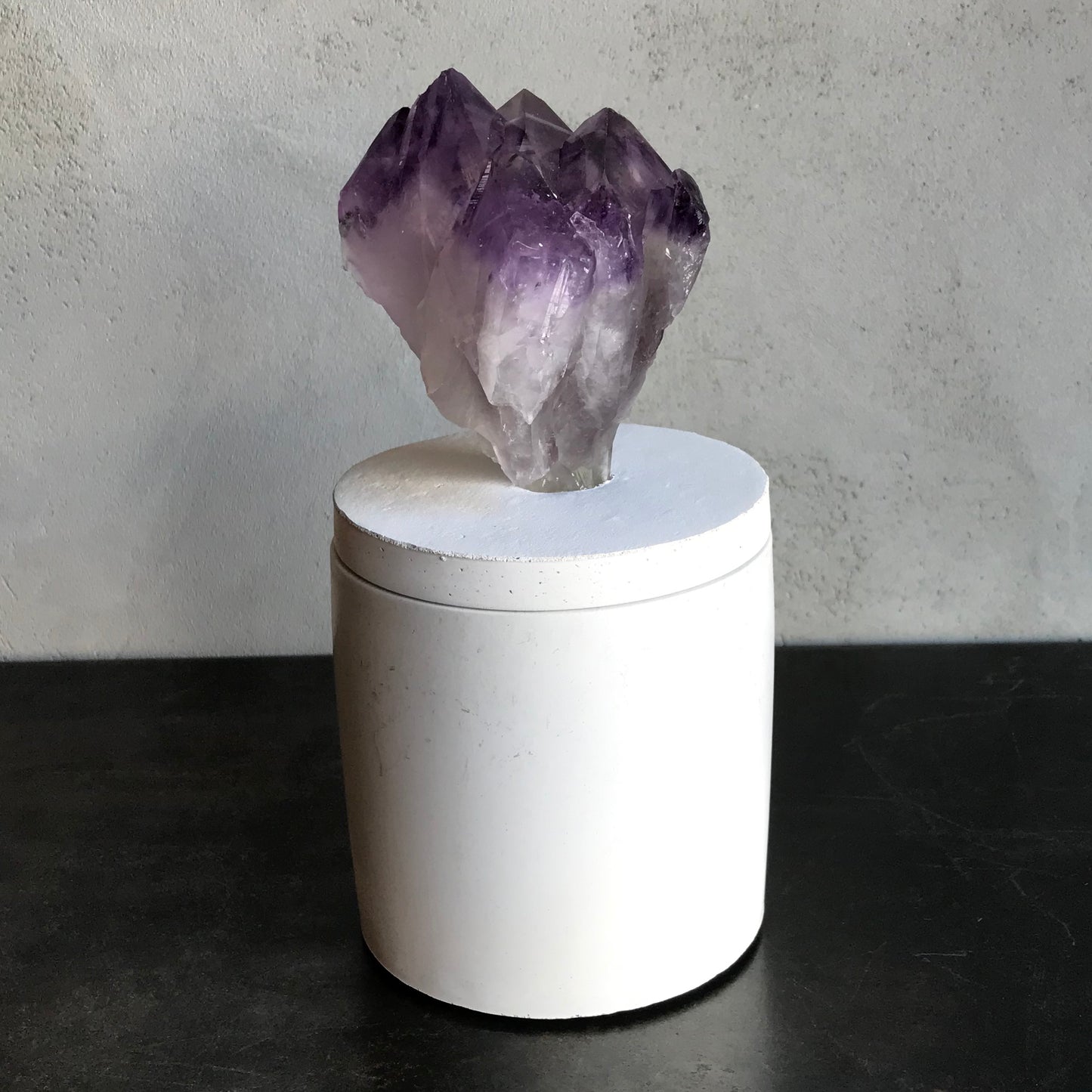 Amethyst Cluster Lid Candle