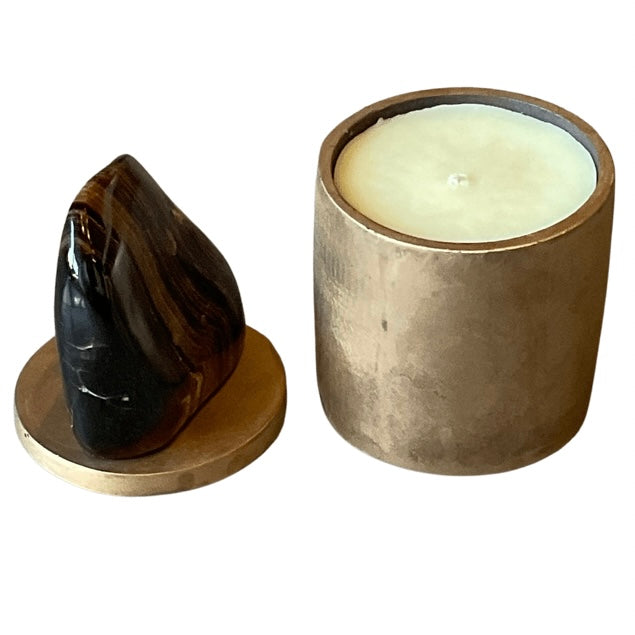 Chocolate Calcite Bronze Candle