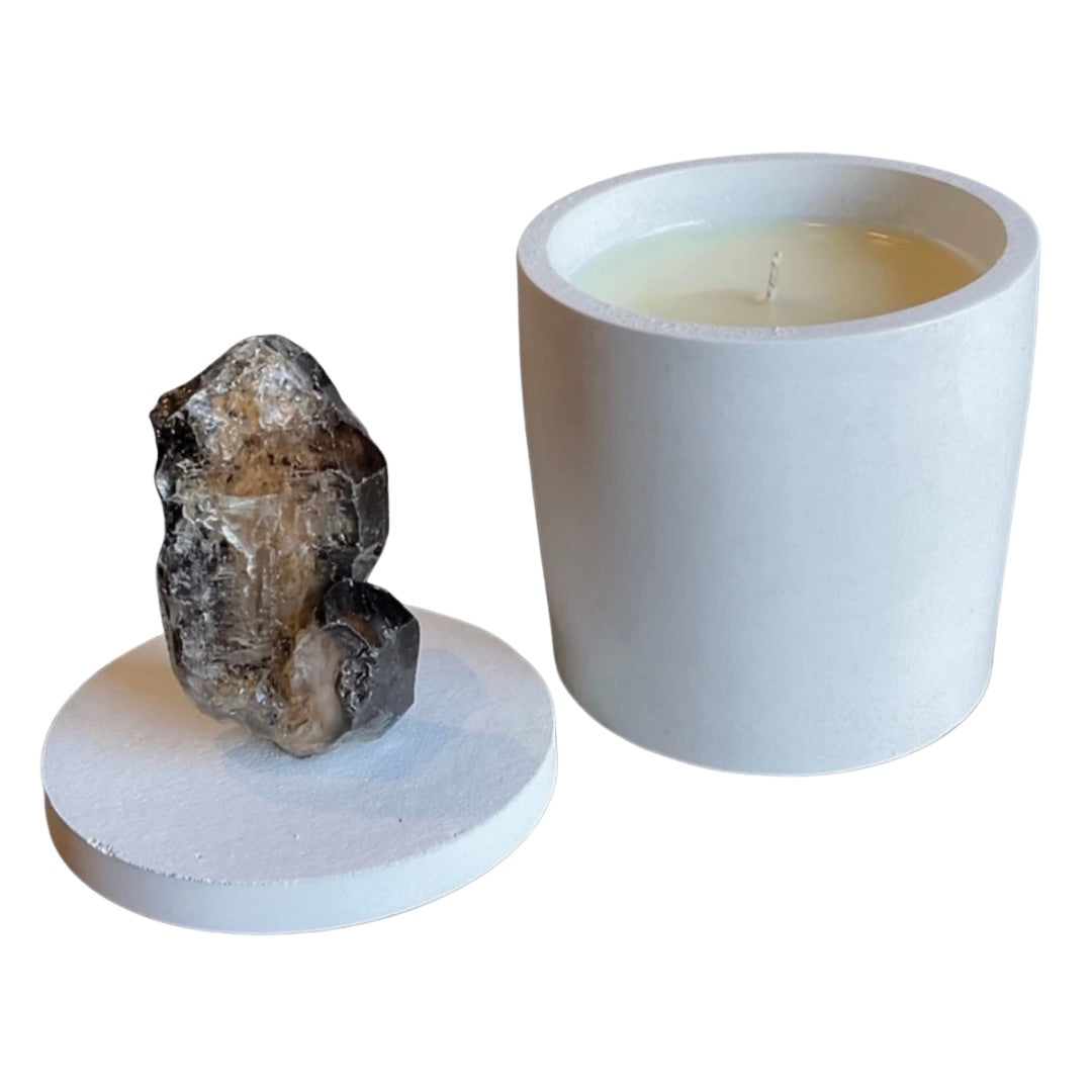 Elestial Smoky Quartz Lid Candle