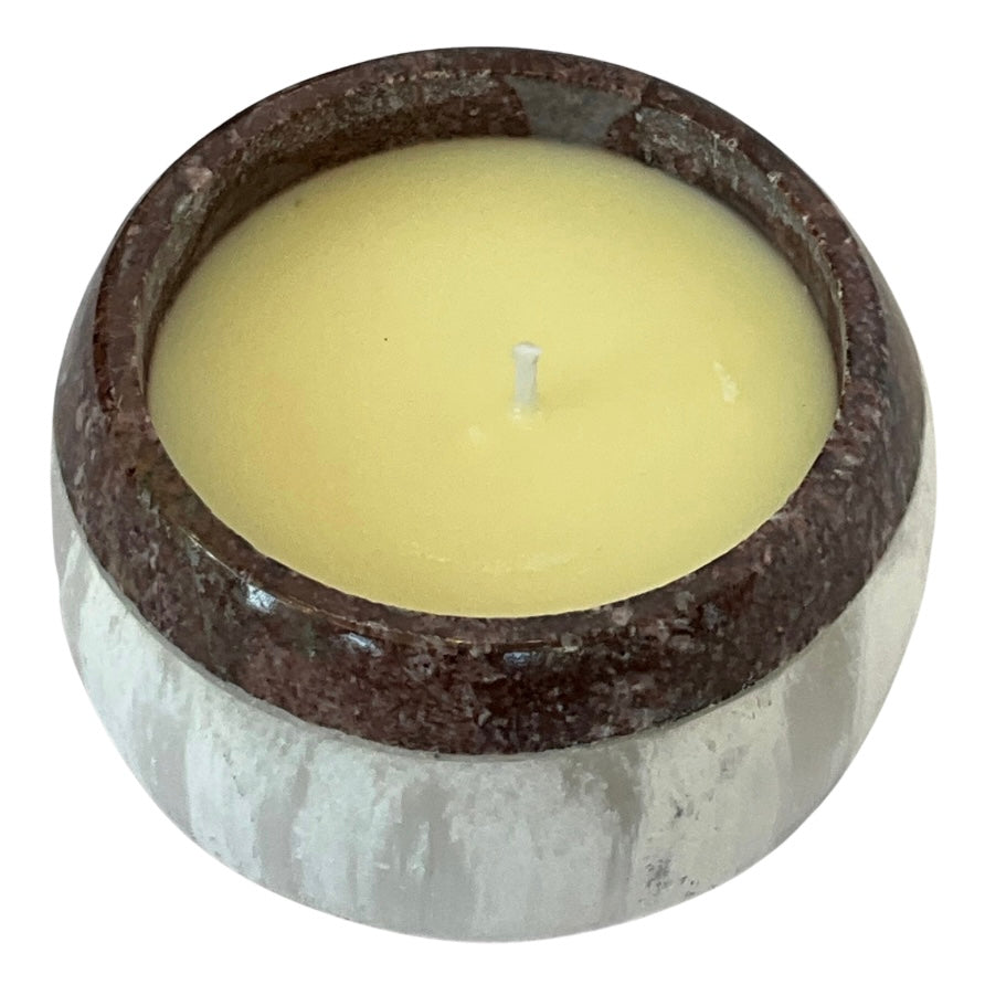 Selenite & Stone Vessel Gardenia Candle