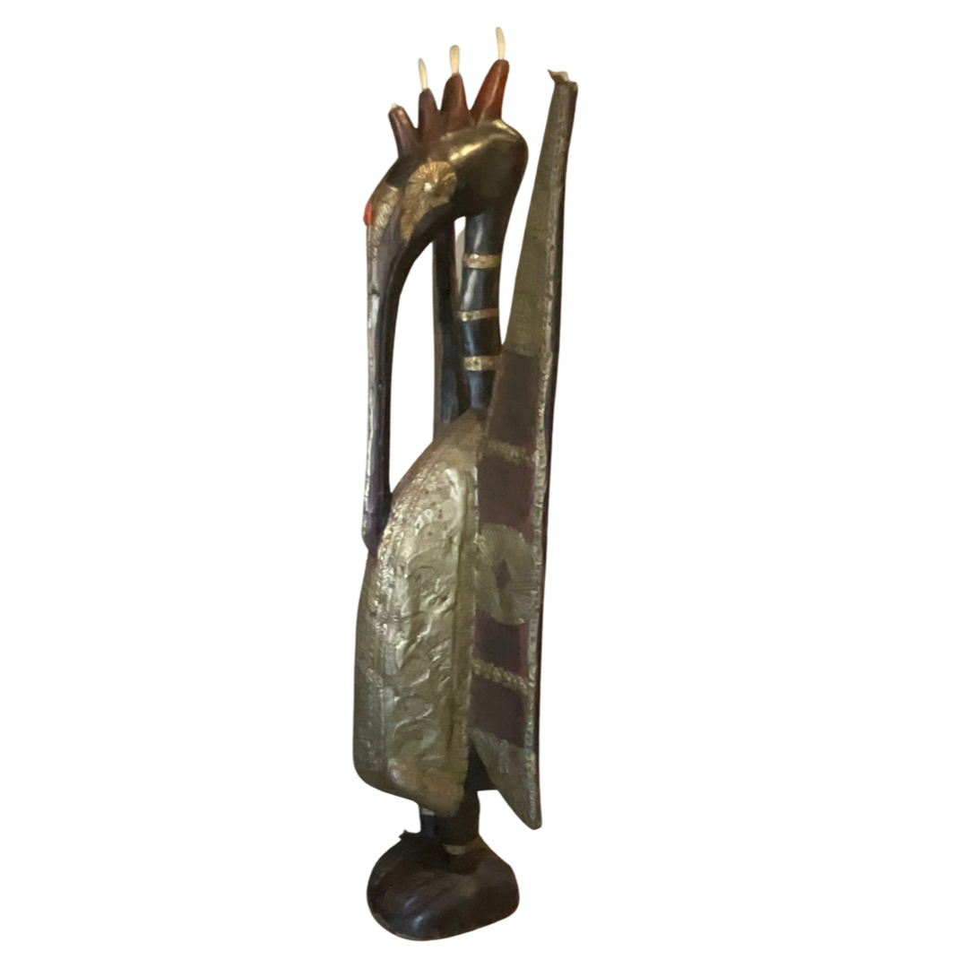 Senufo Bird Sculpture with Metal