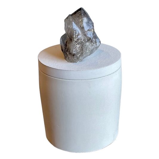 Smoky Elestial Quartz Lid Candle