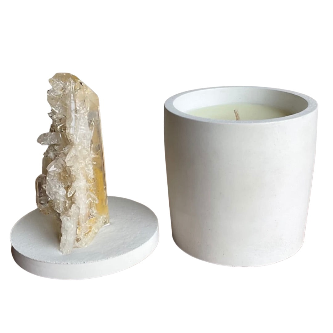 Twin Quartz Crystal Lid Candle