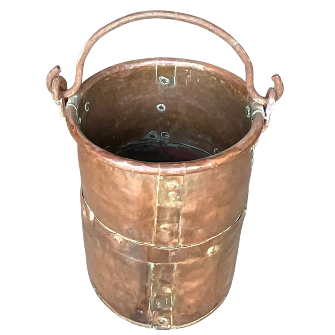 19th Century Copper Firewood Bucket