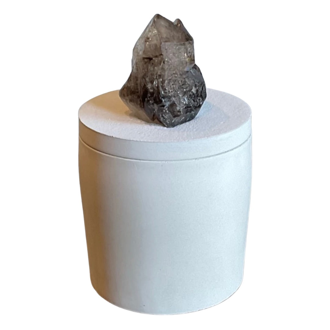 Smoky Elestial Quartz Lid Candle