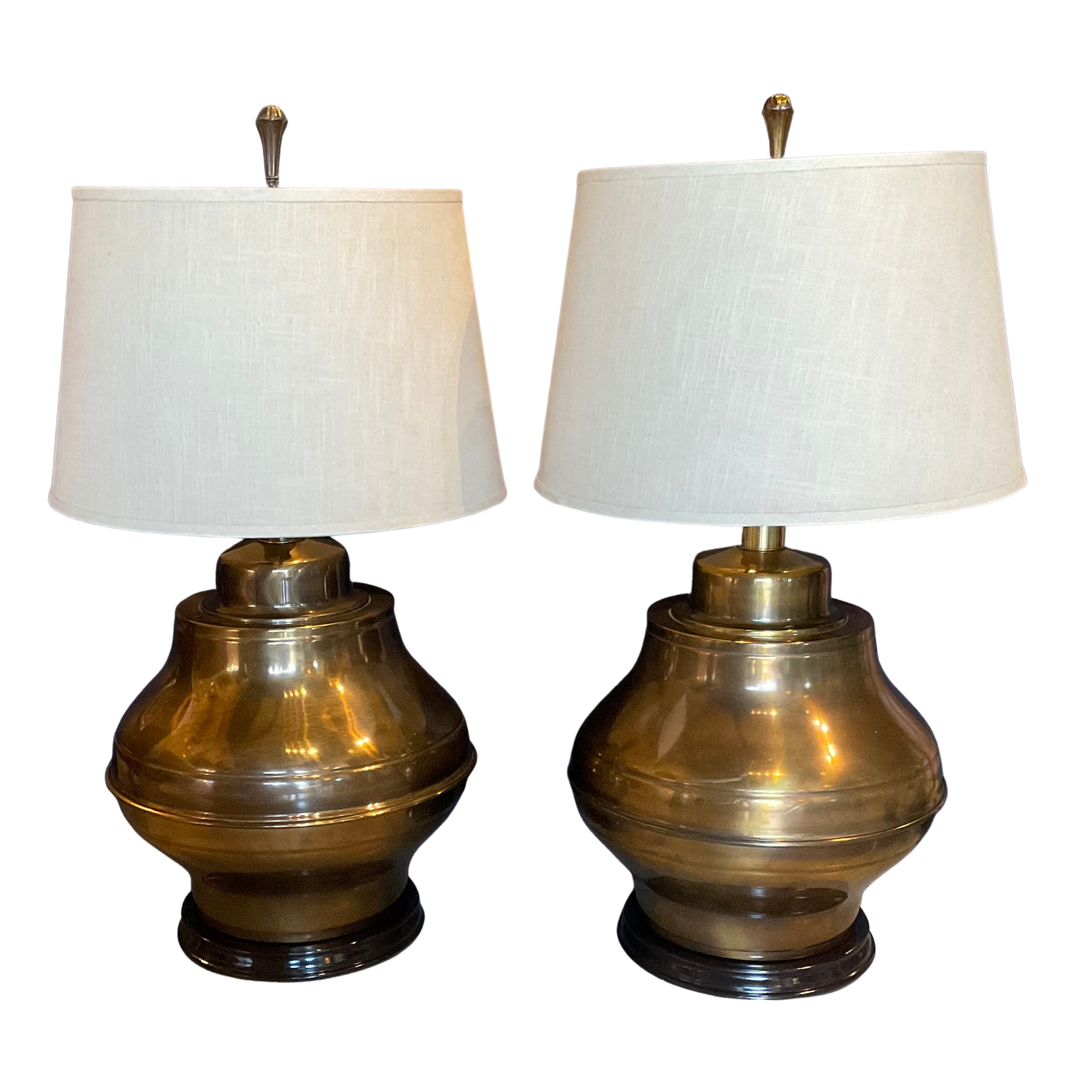 Pair of 1960's Brass Lamps