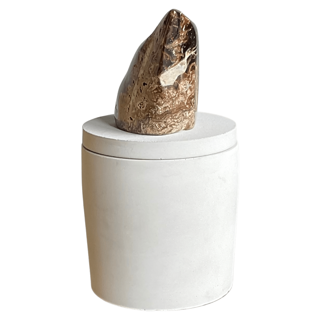 Chocolate Calcite Claw Lid Candle