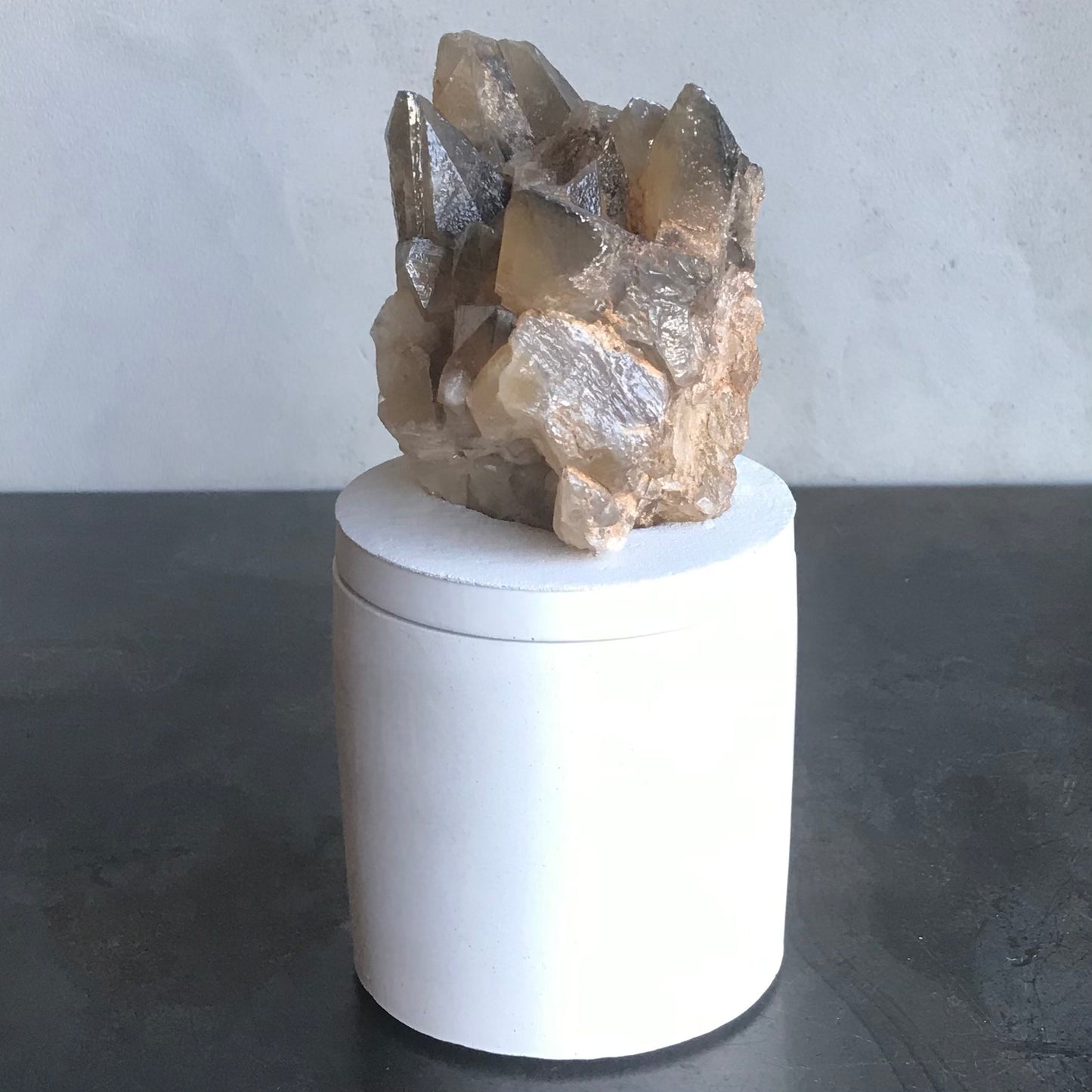 Amber Honey Calcite Lid Candle