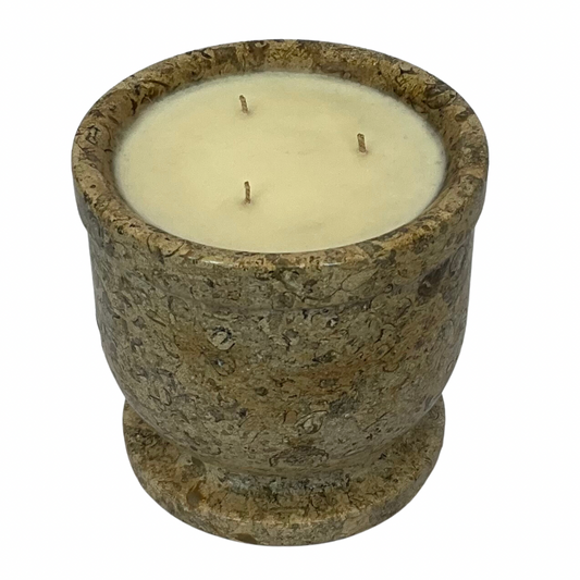 Tan Marble Gardenia Candle