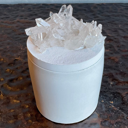 Clear Quartz Generator Lid Candle