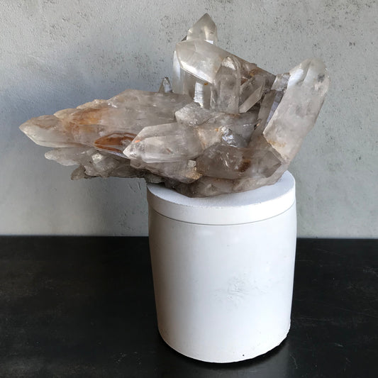 Smoky Quartz Cluster Lid Candle