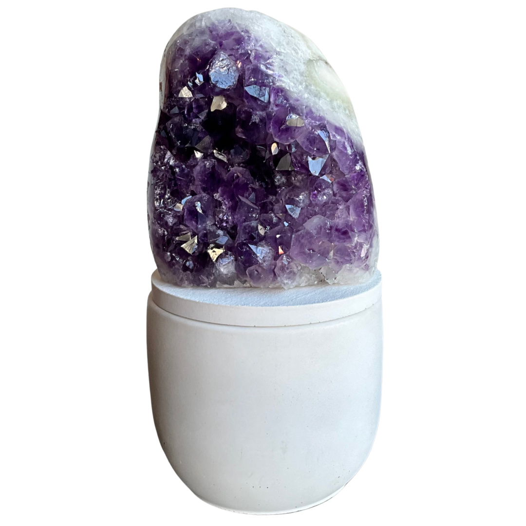 Amethyst Geode Agate Band Lid Candle
