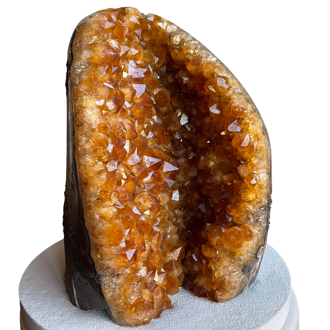 Large Citrine Geode Lid Large Candle