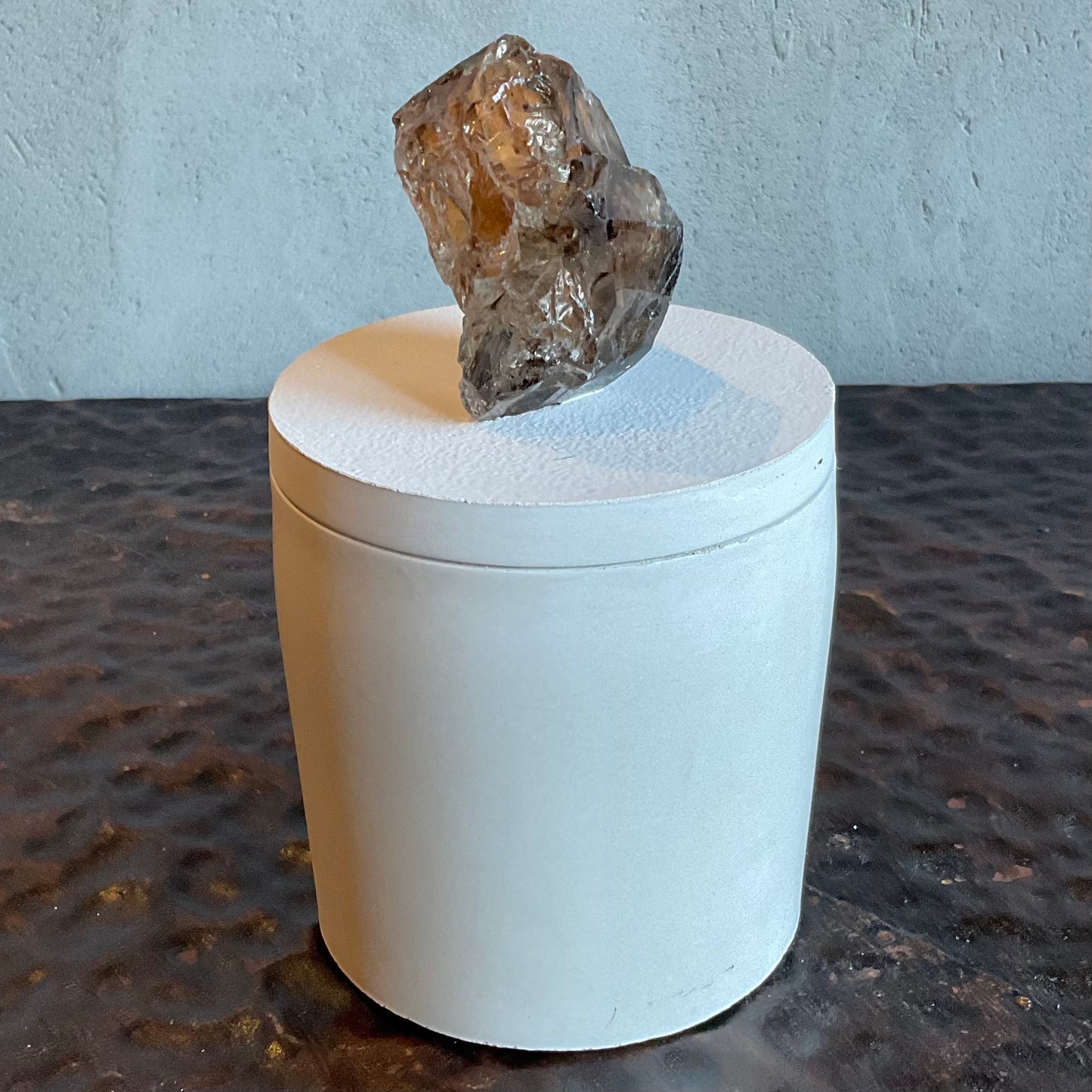 Smoky Quartz Elestial Lid Candle