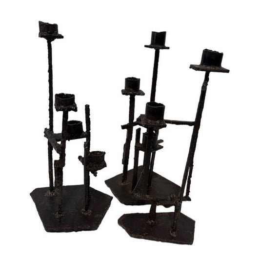 Paul Evans Brutalist Candle Stands