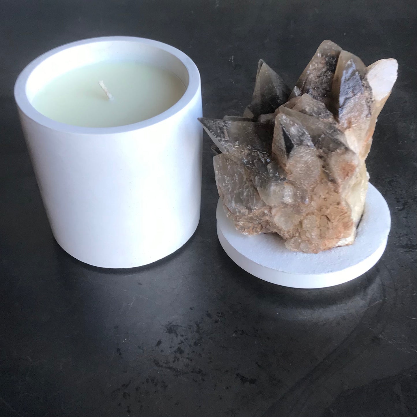 Amber Honey Calcite Lid Candle