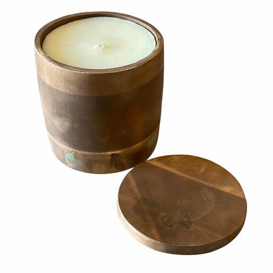 Geometric Patina Bronze Candle