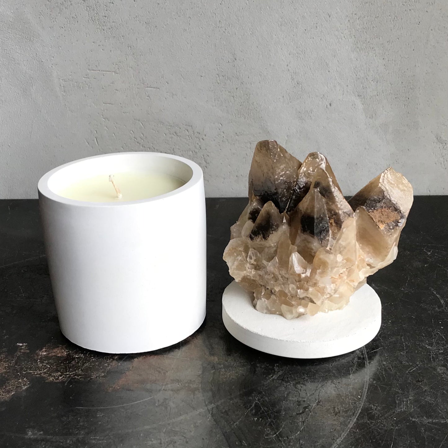 Amber Calcite Lid Candle