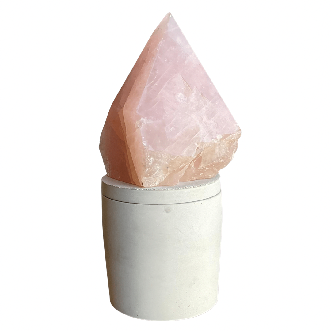 Rose Quartz Point Lid Candle