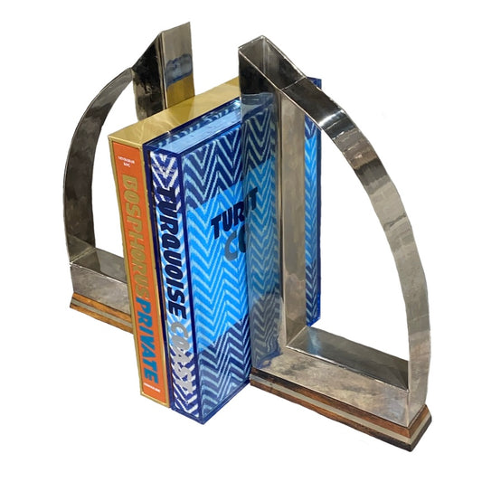 Silver-Tone Metal Bookends
