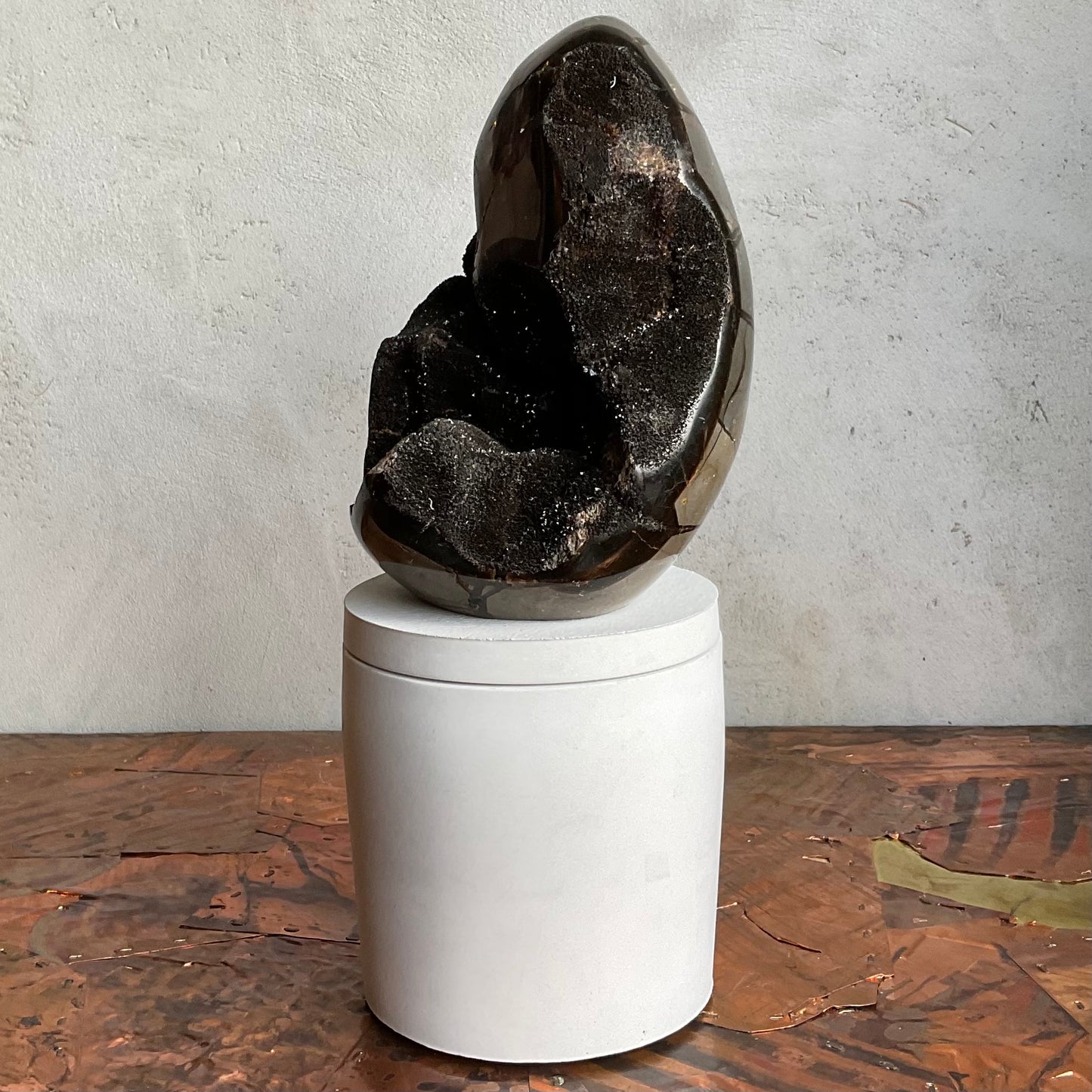 Lg Dragon Septarian Egg Lid Candle