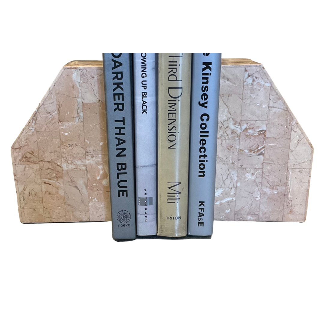 Maitland Smith Stone & Brass Bookends