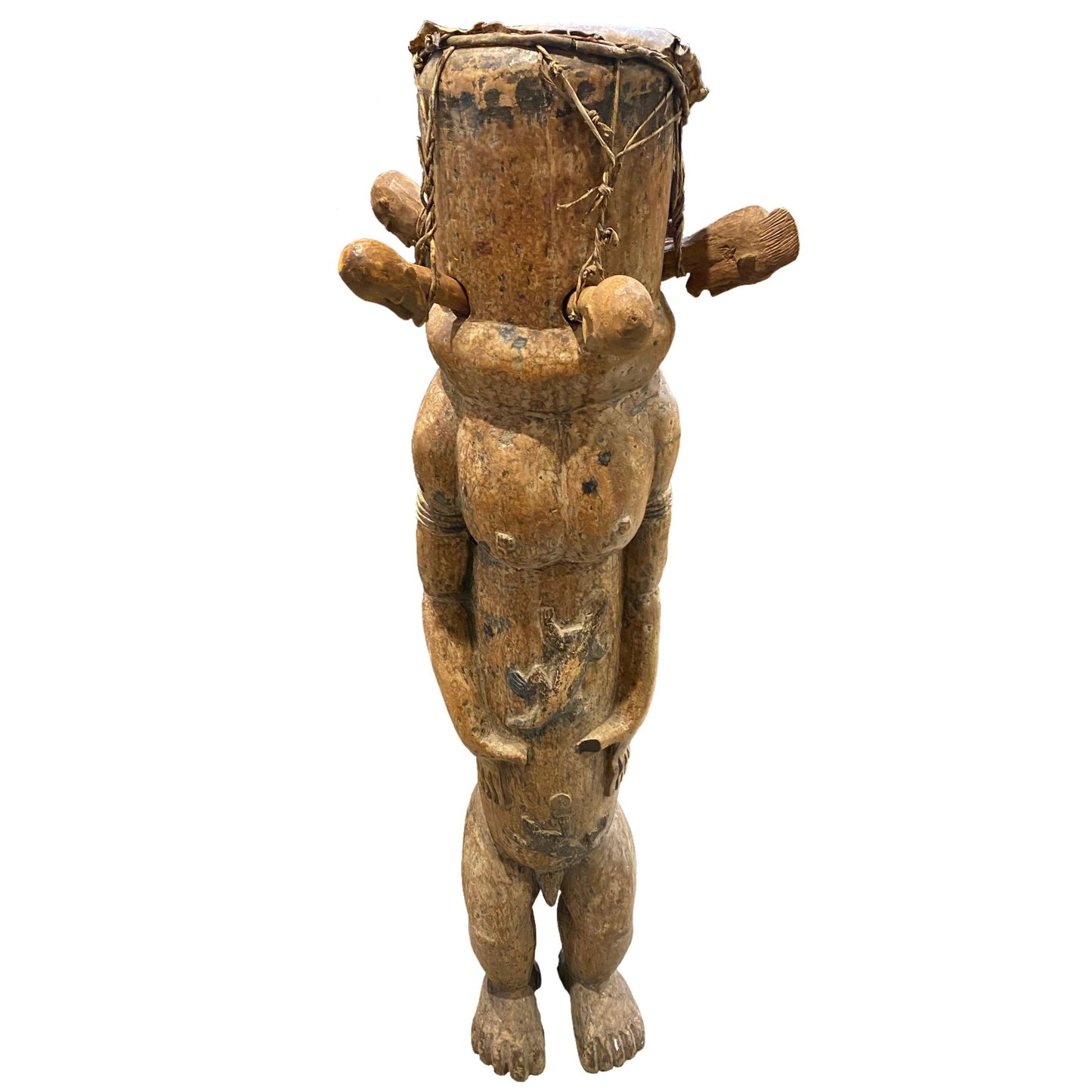 Baoule African Statue Drum