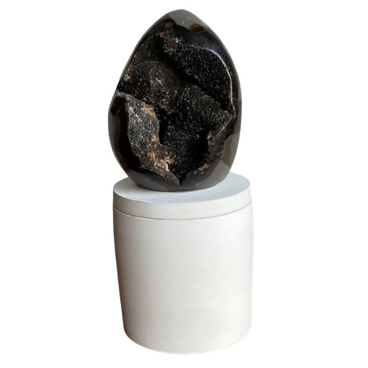 Septarian Druzy Quartz Med Lid Candle